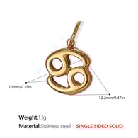 PJ431G6 Ciondolo in oro massiccio con simbolo del cancro Immagine6