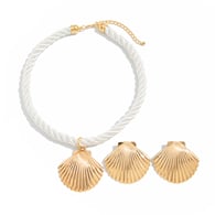 Gold necklace + earrings 5989 