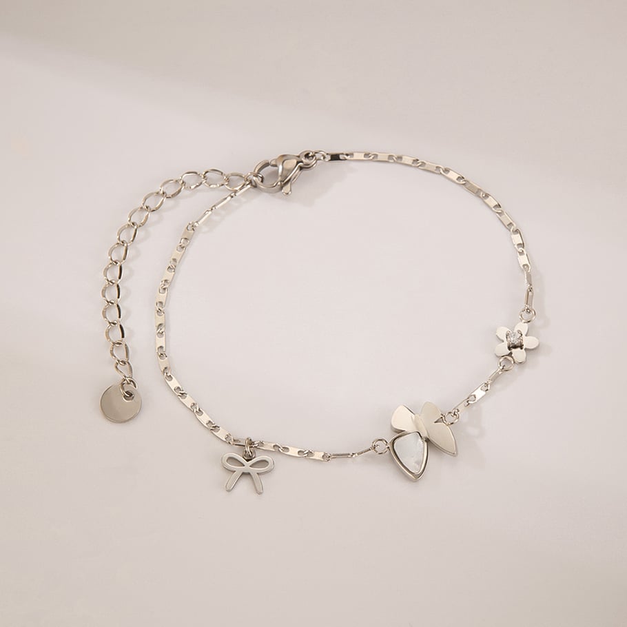 Schmetterlings-Charm-Armbänder aus Edelstahl in Goldfarbe Bild5