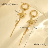 NMSE-H7410-1 Deniz Yıldızı Uzun Küpeler Resim9