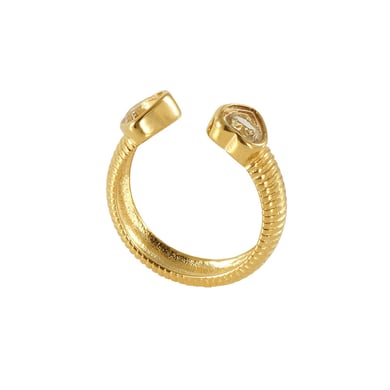 Anelli con pietre preziose color oro in acciaio inossidabile a forma di cuore h5 