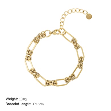 Braccialetti con ciondoli minimalisti da donna in acciaio inossidabile color oro h5 Immagine2