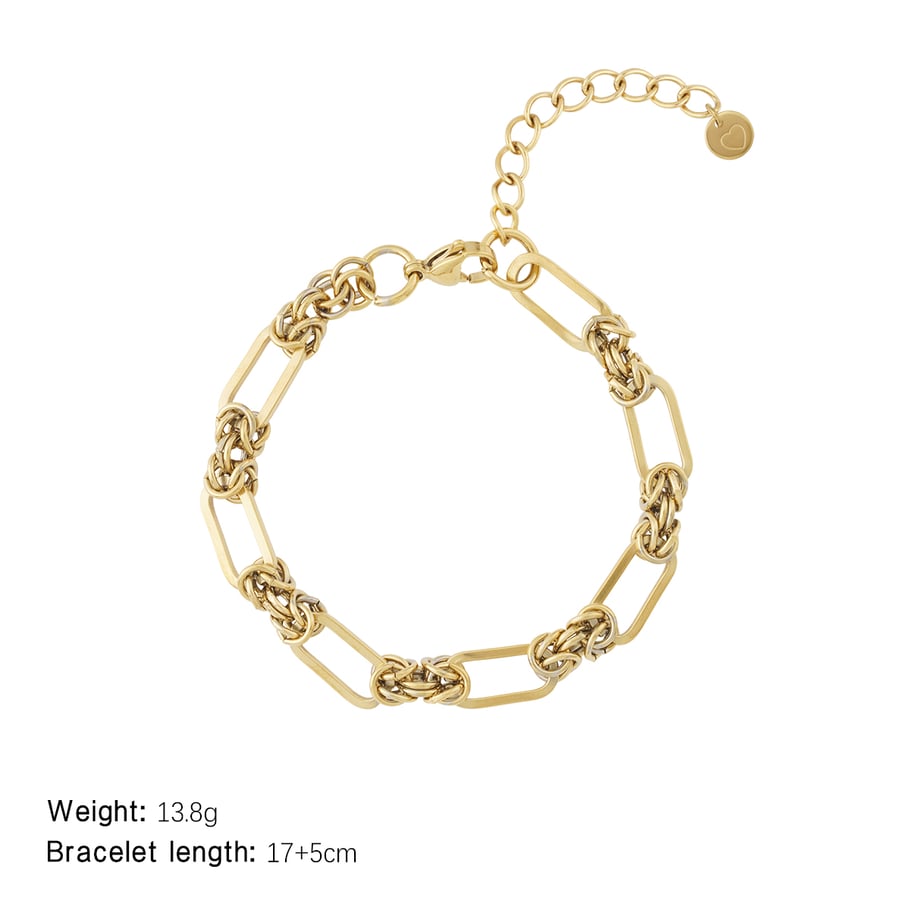 Braccialetti con ciondoli minimalisti da donna in acciaio inossidabile color oro Immagine2