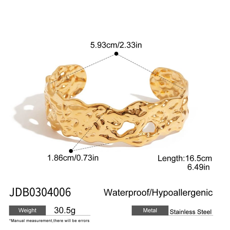 Retro-Armbänder aus massivem Edelstahl in Goldfarbe Bild2