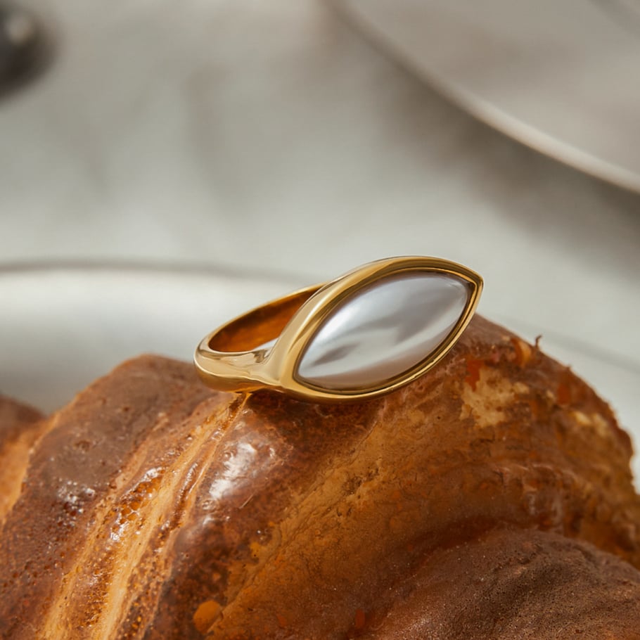 Stainless Steel Gold Color Statement Rings Picture3