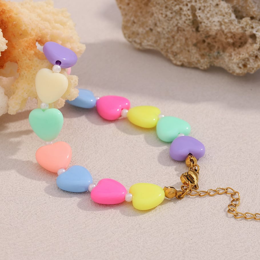 Romantic Series Sweet Heart Acrylic Women's Beaded Necklaces Picture4