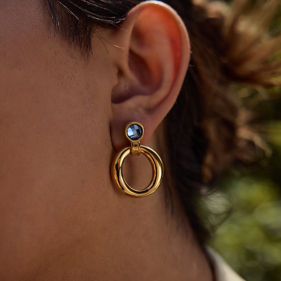 Simple Stainless Steel Gold Color Drop Earrings Picture4