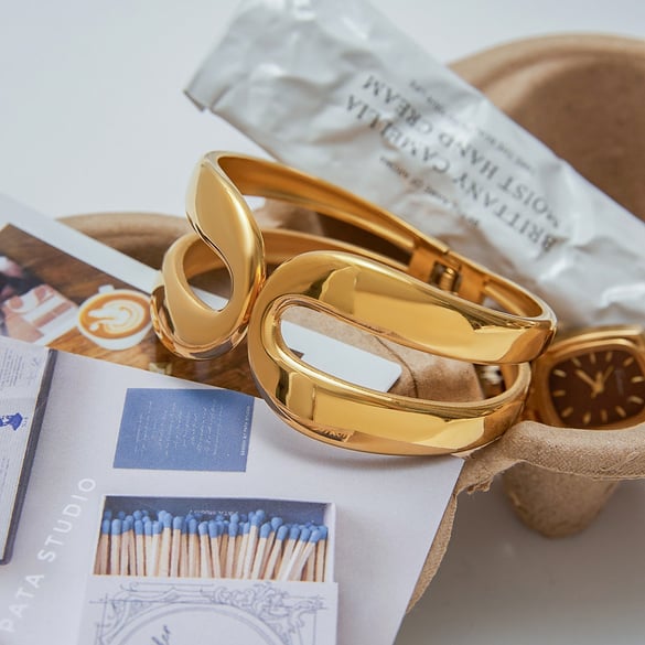 Bracelets Ins Style en acier inoxydable couleur or
