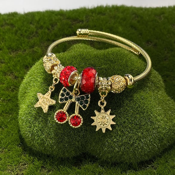 Süße Kirsche Gold Farbe Manschette Armbänder