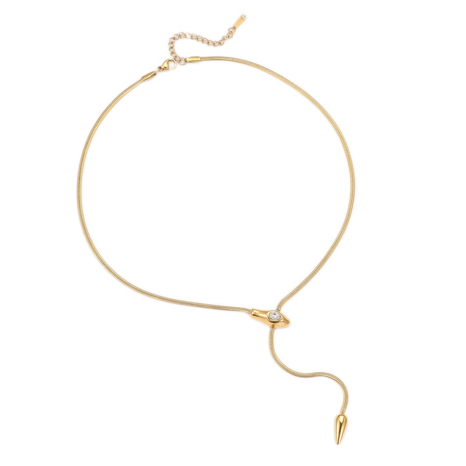 Colliers à pendentif animal rétro en acier inoxydable et zircon pour femme, série simple Image5