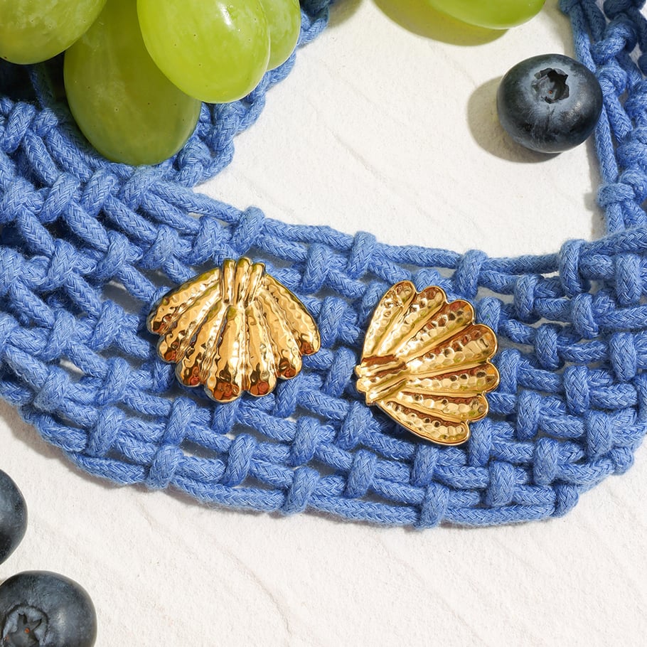 Ohrstecker aus Edelstahl mit Muscheln in Goldfarbe Bild6