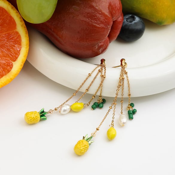Süße Frucht Goldfarbene Ohrhänger 2