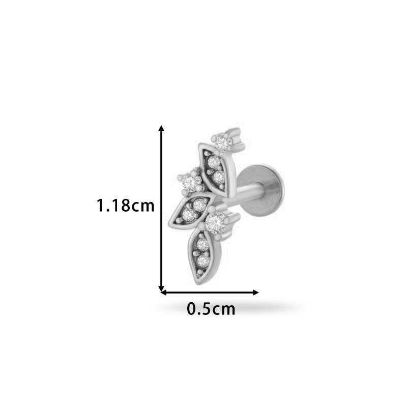 Edelstahl Gold Farbe Zirkon Piercings Ohrringe Bild2