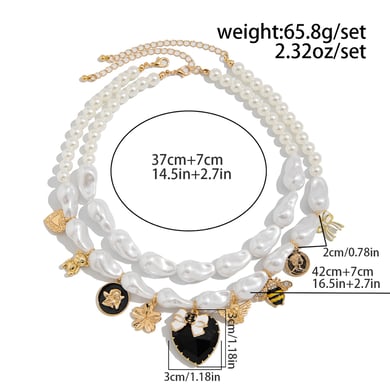 Retro Heart Alloy Layered Necklaces h5 Picture2