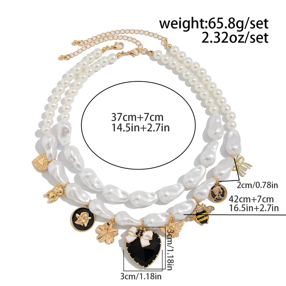 Retro Heart Alloy Layered Necklaces Picture2
