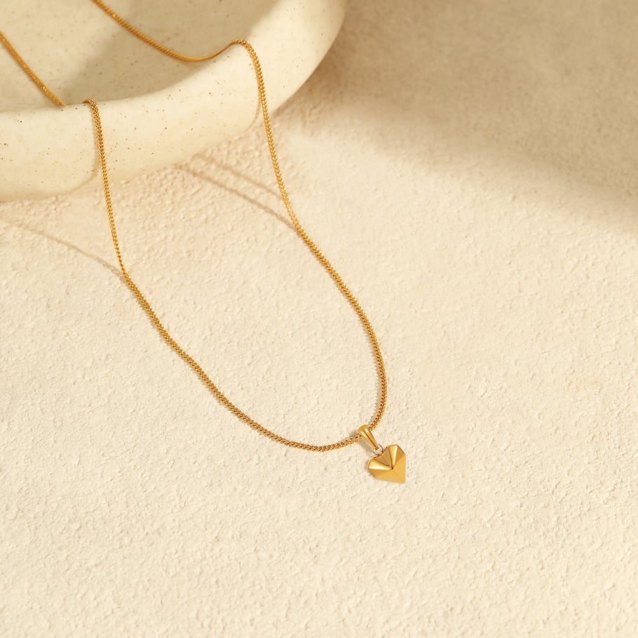 Colliers pendentifs en acier inoxydable pour femmes, série Simple Daily Heart Image4