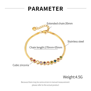 1 Stück Simple Series Tägliche geometrische Edelstahl Goldfarbene Damen-Kettenarmbänder h5 Bild8