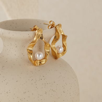 1 Paar Simple Series Tägliche geometrische Edelstahl Goldfarbene Damen-Ohrstecker h5 Bild7