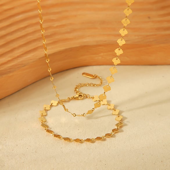 1 paire de colliers unisexes en acier inoxydable doré, série Simple Daily Turtle 2