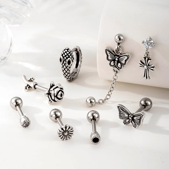 Kupfer Punk Piercings Ohrringe