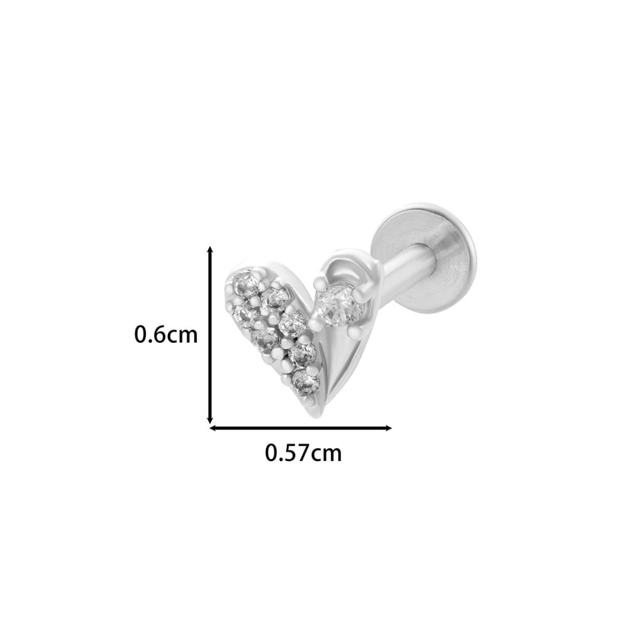 1 Pair Simple Series Simple Heart Copper   Gold Color  Zircon Women's Piercings Earrings Picture2