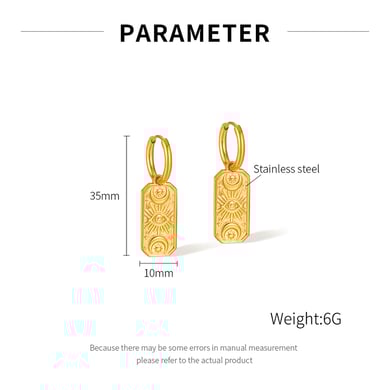 1 Paar einfache Serie täglich geometrische Edelstahl Gold Farbe Damen Tropfen Ohrringe h5 Bild2