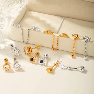 1 Paar Simple Series Simple Heart Kupfer Gold Farbe Zirkon Damen Piercings Ohrringe h5 Bild5