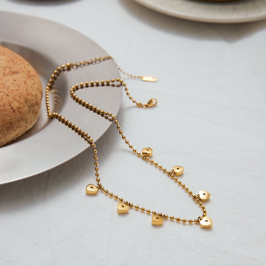 Simple Heart Stainless Steel Gold Color Pendant Necklaces Picture6
