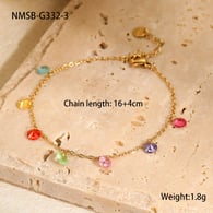 NMSB-G332-3 Altın Rengi Zirkon Bileklik Resim3