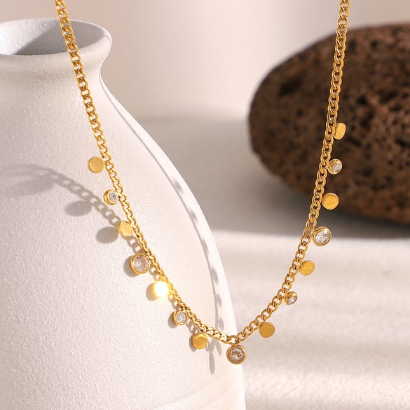 Daily Solid Color Stainless Steel Women's Chain Necklaces