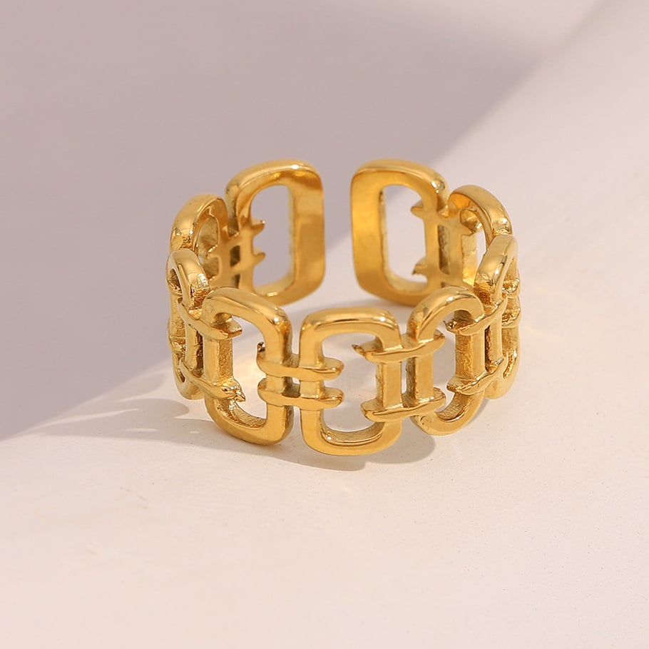 Tägliche, einfarbige verstellbare Ringe aus Edelstahl für Damen Bild3