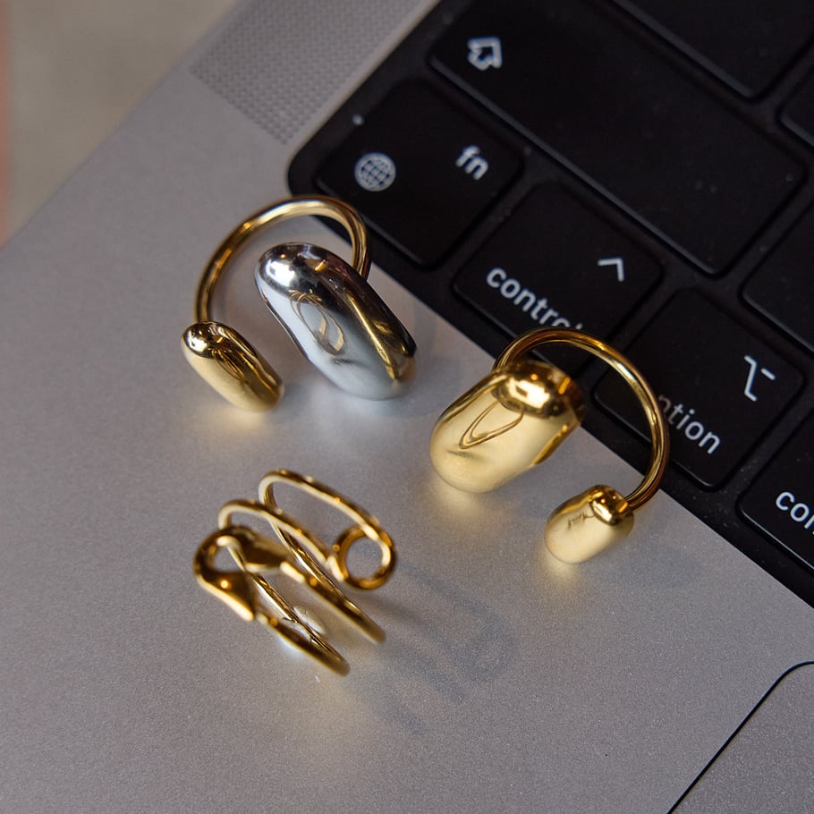Simple Stainless Steel Mixed Color Statement Ring Picture4