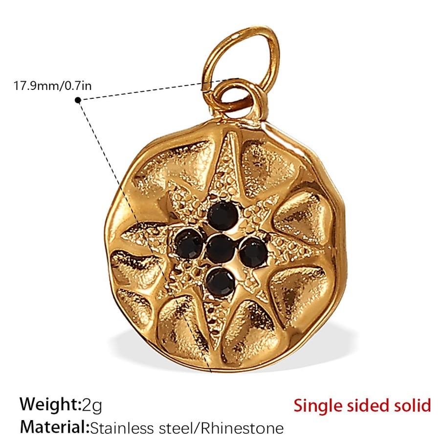 Retro Sun&Moon Stainless Steel Gold Color Pendants 