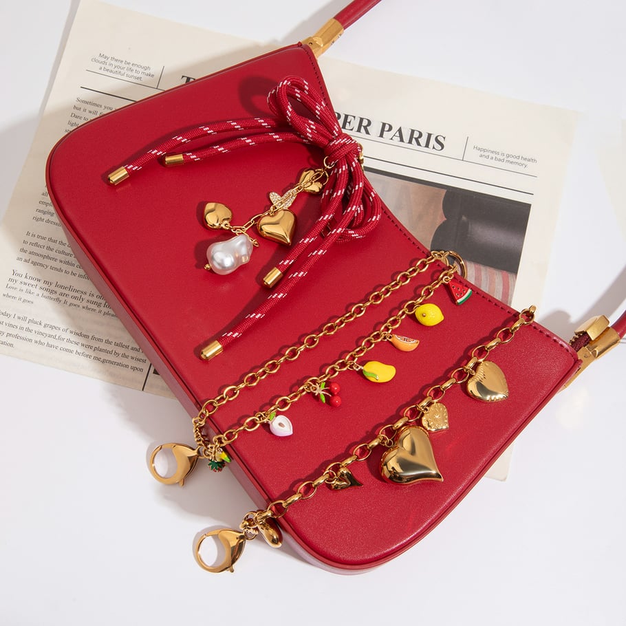 Sweet Heart Stainless Steel Gold Color  Bag Charms Picture5