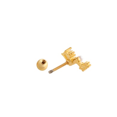 1 Pair Simple Series Simple Sun/Moon Copper   Gold Color  Zircon Women's Piercings Earrings h5 Picture7