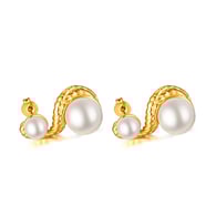 GE858-Pendientes de acero dorado 