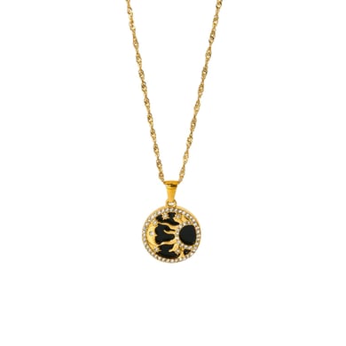 Luxuriöse Halsketten mit Mondanhänger aus Edelstahl in Goldfarbe h5 Bild5