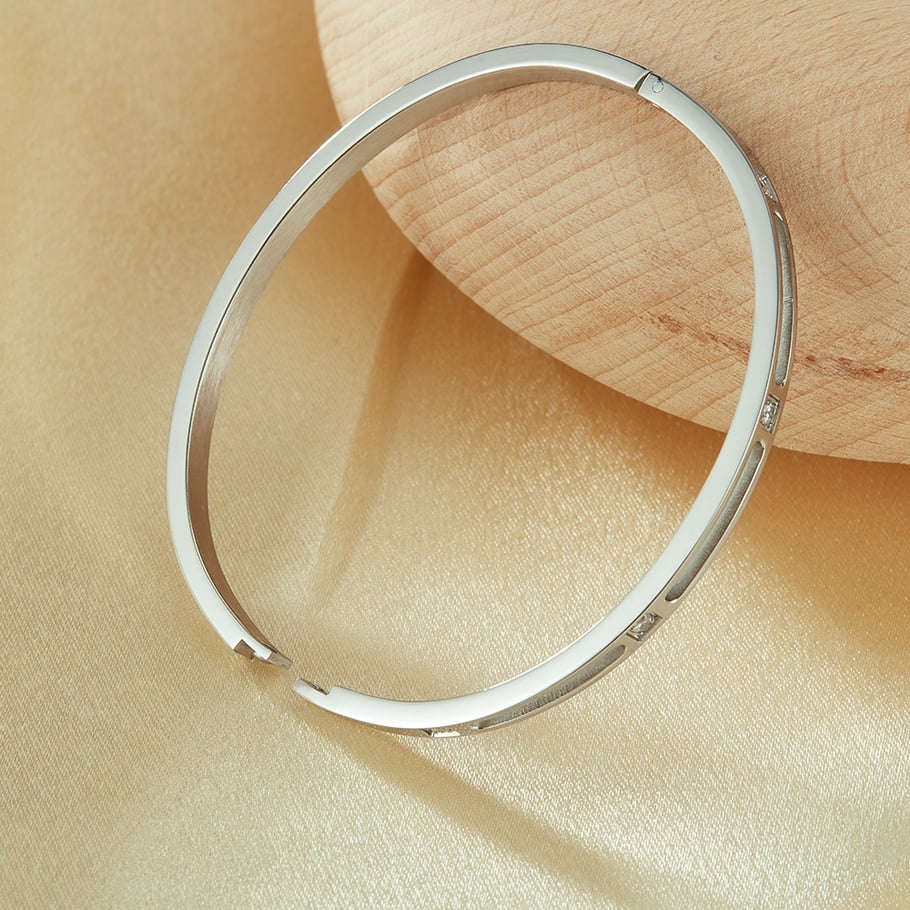 1 Piece Simple Series Daily Stainless Steel Women's Bangles Picture6
