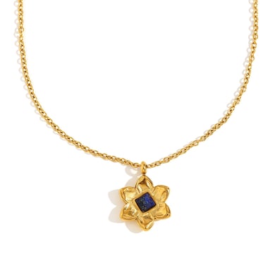 1 stuk elegante retro-bloemen-thema gouden roestvrijstalen dameskettingen h5 Afbeelding4
