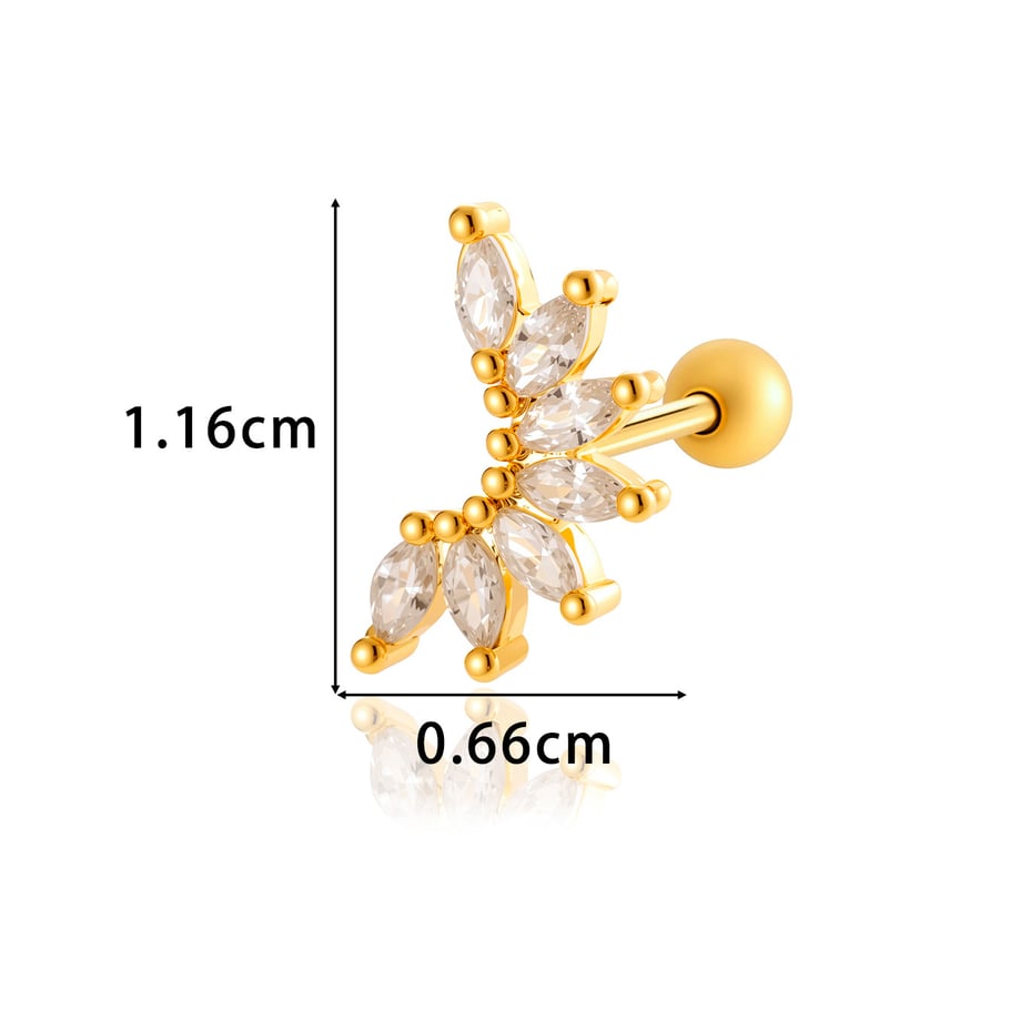 Copper Gold Color Zircon Piercings Earrings Picture2