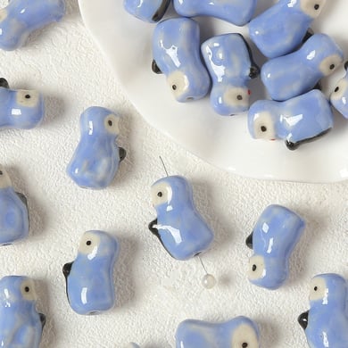 1 Piece Cute Animal Ceramics DIY Jewelry Bead h5 