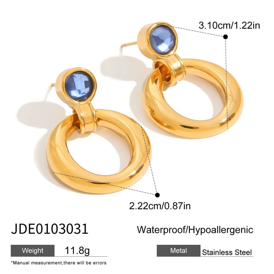 Simple Stainless Steel Gold Color Drop Earrings Picture2