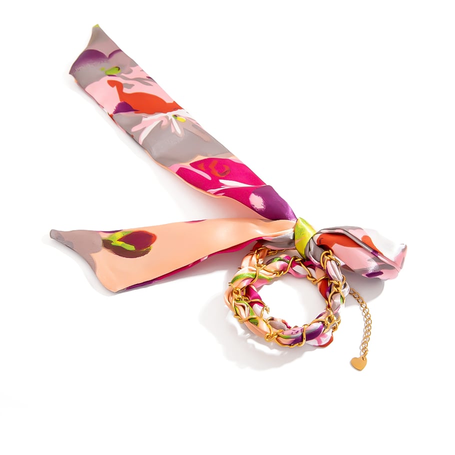 1 Stück Blumen-Seidenschal-Armband 