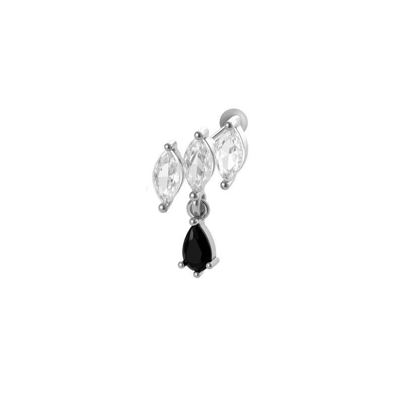 Blume Kupfer Gold Farbe Zirkon Piercings Ohrringe 