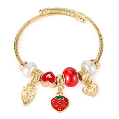 Erdbeere Gold Farbe Manschette Armbänder h5 
