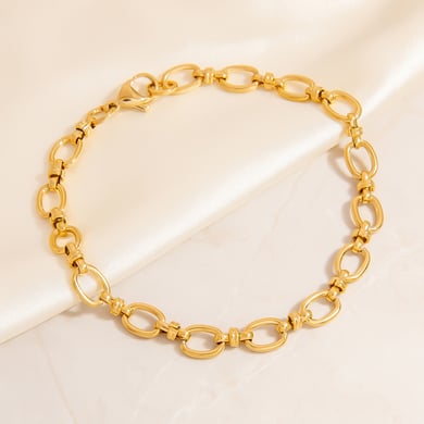Simple Series Tägliche geometrische Goldfarbe Edelstahl Damen Kettenarmbänder h5 Bild4