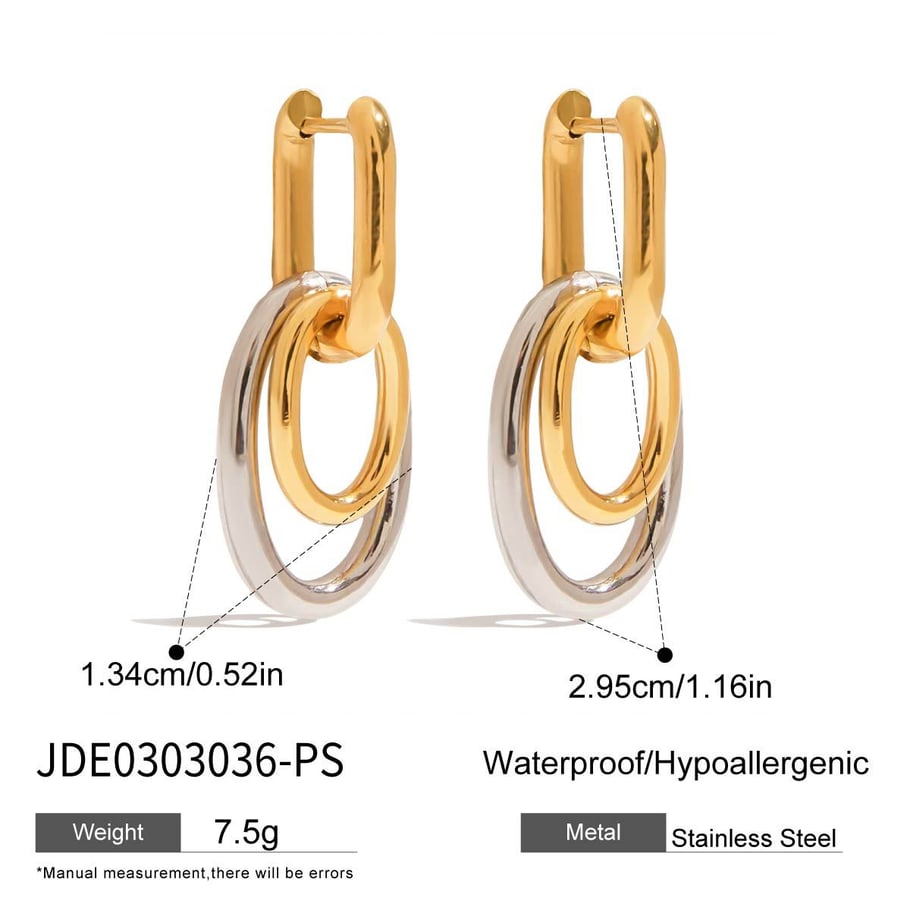 Pendientes colgantes de acero inoxidable de colores mixtos Imagen2