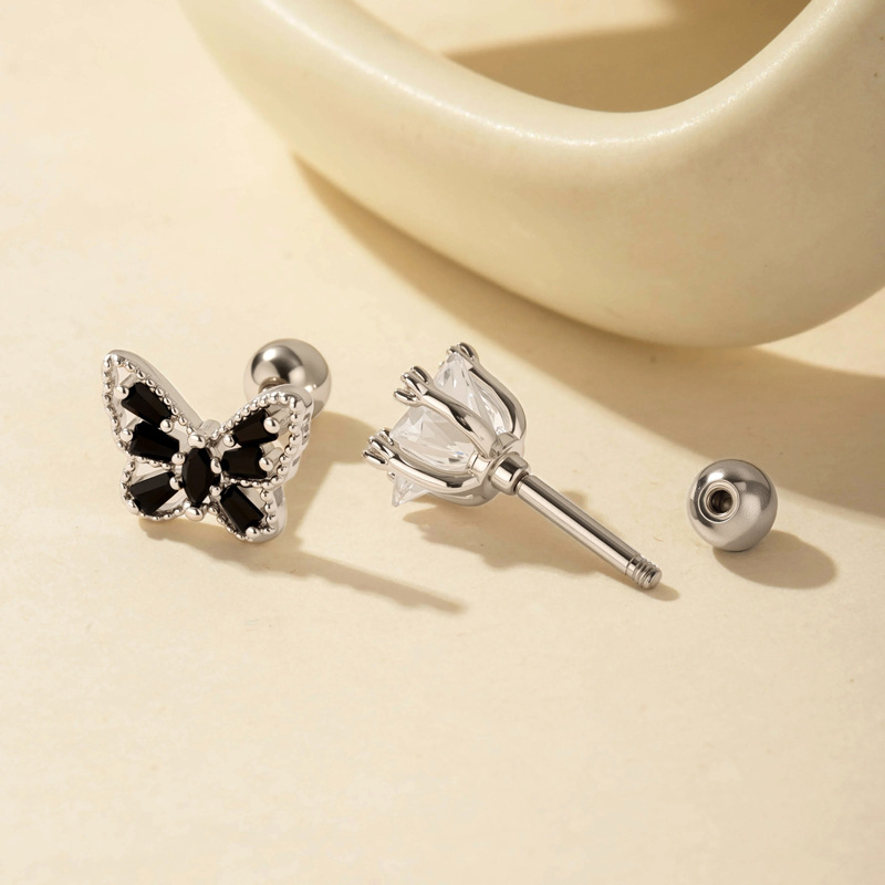 1 Piece Simple Series Simple Heart Copper No Plating Material Zircon Women's Piercings Earrings h5Picture5