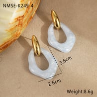 NMSE-K249-4 Weiße Ohrringe Bild4
