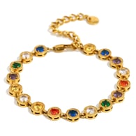 Bracciale in zirconio colorato-oro 